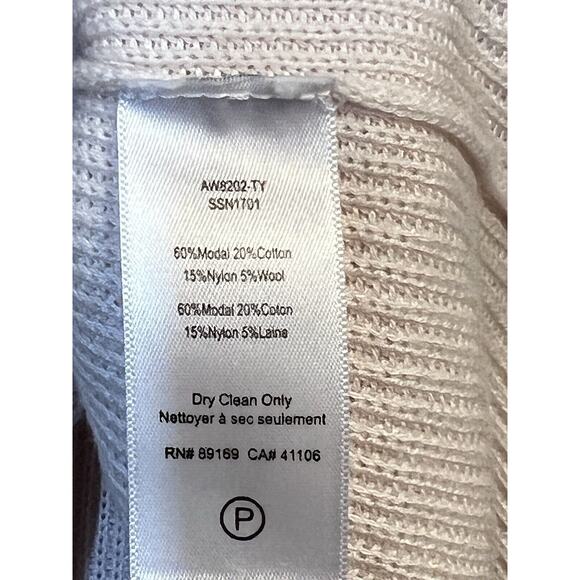 ATM XS Sweater Pullover Top pale pink Rib Knit V-Neck‎ - Picture 9 of 10